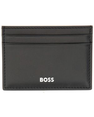 BOSS Leather Card Holder - Black