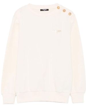 Balmain Sweatshirt With Logo - Natural