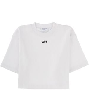 Off-White c/o Virgil Abloh Logo Crew Neck T-Shirt - White