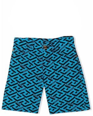 Versace Short With Logo - Blue