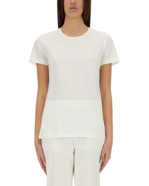 Moncler T-Shirt Con Logo - Bianco