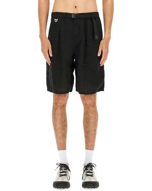 Undercover Relaxed Fit Linen Shorts - Black