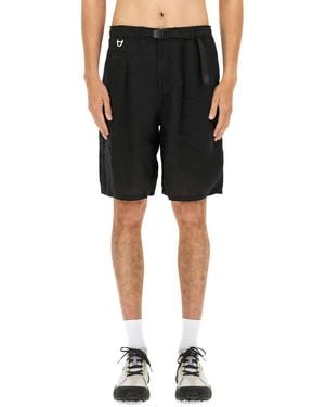 Undercover Relaxed Fit Linen Shorts - Black