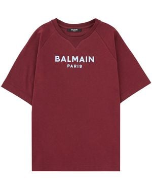 Balmain T-Shirt Con Logo - Red