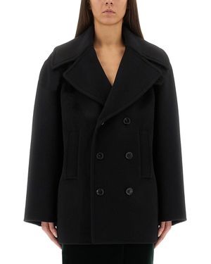 Saint Laurent Double-Breasted Wool Caban - Black