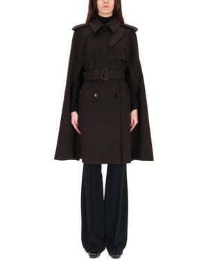 Burberry "Belmont" Trench Coat Cape - Black