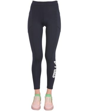 Stella McCartney Leggings With Scuba Logo - Blue