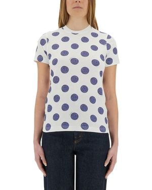 Moschino Ballpoint Pen Polka Dots T-Shirt - Blue