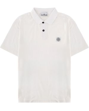 Stone Island Polo Con Logo - White