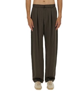 Lemaire High-Waisted Relaxed Trousers With Front Pleats - Black