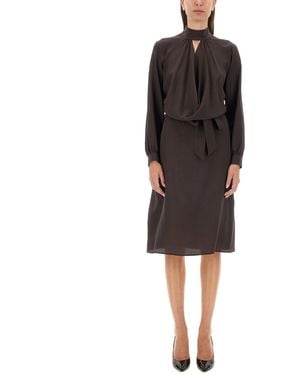 Kiton Silk Dress It - Black