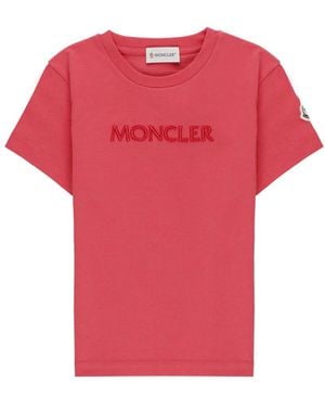Moncler T-Shirt With Logo - Pink