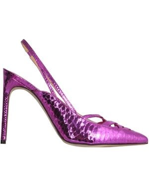 Giannico Leather Pump - Purple