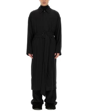 Balenciaga Belted Trench Coat - Black