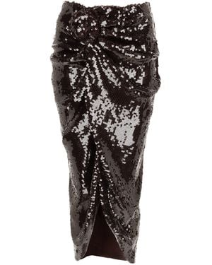 ROTATE BIRGER CHRISTENSEN Gonna Annodata Con Paillettes - Black