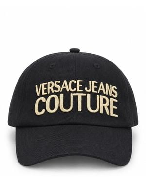 Versace Jeans Couture Cappello Da Baseball Con Logo Metallizzato - Black