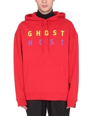 Raf Simons Relaxed Fit Hoodie - Red