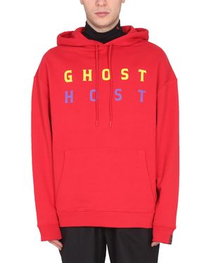 Raf Simons Relaxed Fit Hoodie - Red