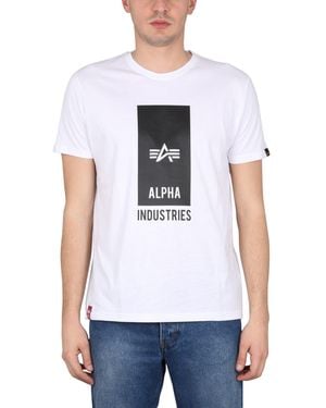 Alpha Industries Logo Print T-shirt - White
