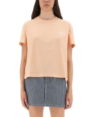 A.P.C. Logo Crew Neck T-Shirt - Blue