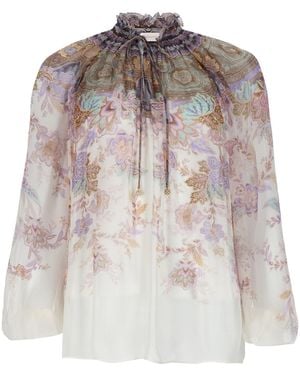 Zimmermann Luna Blouse With Puffed Sleeves - White