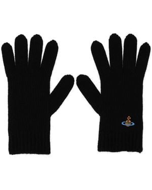 Vivienne Westwood Gloves With Orb Embroidery - Black