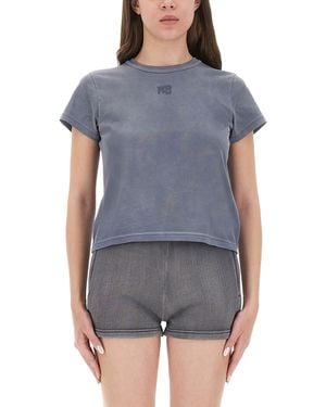 T By Alexander Wang Essential Shrunk T-Shirt - Blue