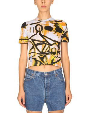 McQ T-SHIRT IN COTONE CON STAMPA - Blu