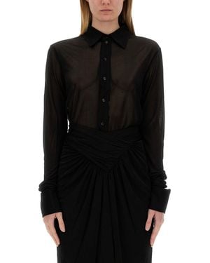 Saint Laurent Viscose T-Shirt For - Black