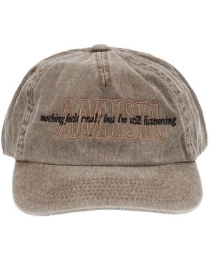AMISH Baseball Cap With Embroidery - Brown