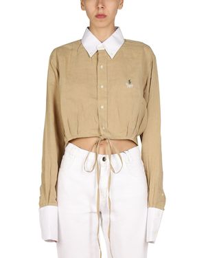 1/OFF CAMICIA REMADE RALPH LAUREN CON RICAMO LOGO - Bianco