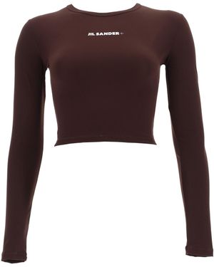 Jil Sander Cropped Top With Logo - Purple