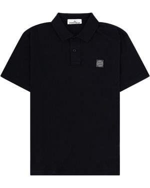 Stone Island Polo Con Logo - Black