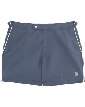 Brunello Cucinelli Logo Swim Shorts - Blue