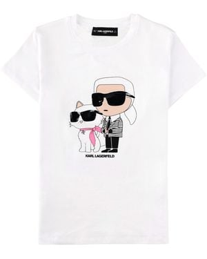 KARL LAGERFELD T-Shirt Con Stampa - White