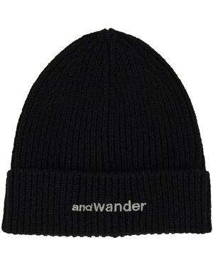 and wander Cappello Beanie Con Logo - Nero