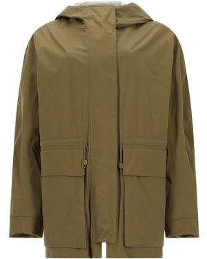 Laminar Parka Corto Con Cappuccio - Green