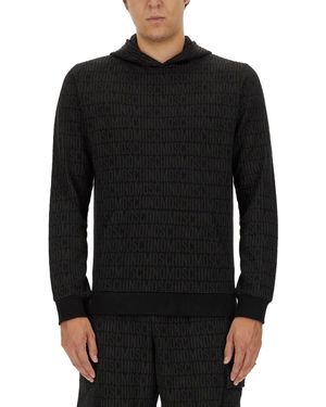 Moschino All-Over Logo Print Sweatshirt - Black