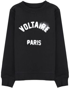 Zadig & Voltaire Felpa Girocollo Con Stampa Logo - Black