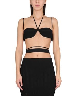 ANDREADAMO Mini Top With Spiral Details - Black