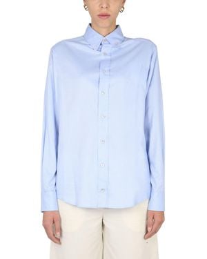 Ballantyne Cotton Poplin Oxford Shirt - Blue