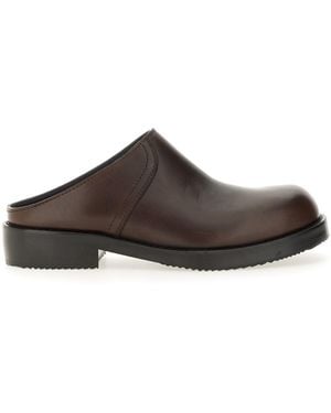 Dries Van Noten Leather Clogs - Brown
