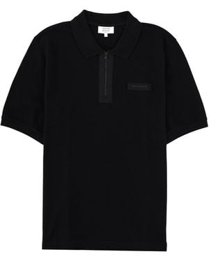 Maison Kitsuné Polo Con Zip E Patch Logo - Black