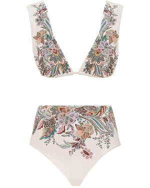 Zimmermann "Rhiannon" Wide Strap Bikini Swimsuit - White