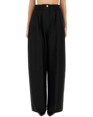 Sportmax Max Mara High-Rise Wide-Leg Denim Cargo Trousers - Black