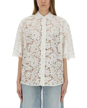 MICHAEL Michael Kors Lace Shirt With Delicate Floral Pattern - White