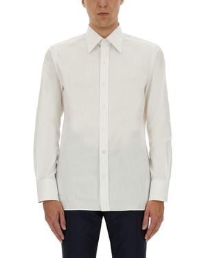Tom Ford Slim Fit Poplin Shirt - White