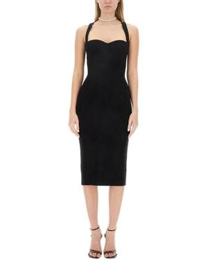 Philosophy Di Lorenzo Serafini Slim Fit Midi Dress With Sweetheart Neckline - Black
