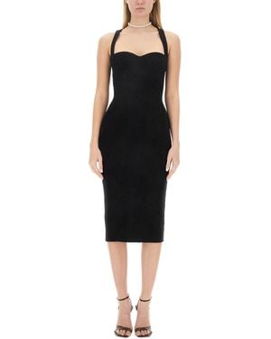 Philosophy Di Lorenzo Serafini Slim Fit Midi Dress With Sweetheart Neckline - Black
