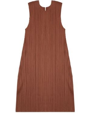 Pleats Please Issey Miyake Blusa Plissettata - Brown